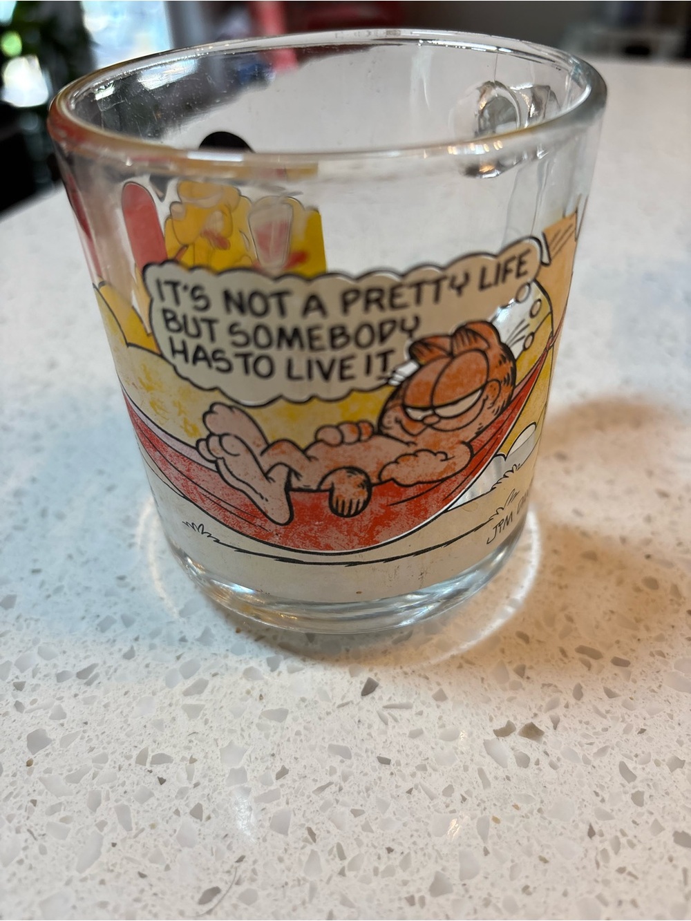 vintage 1978 Garfield and Odie glass mug